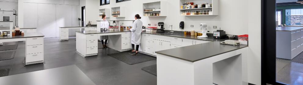 laboratory with metal casework and epoxy resin 