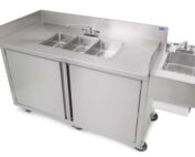 stainless steel 3 compartment mobile sink