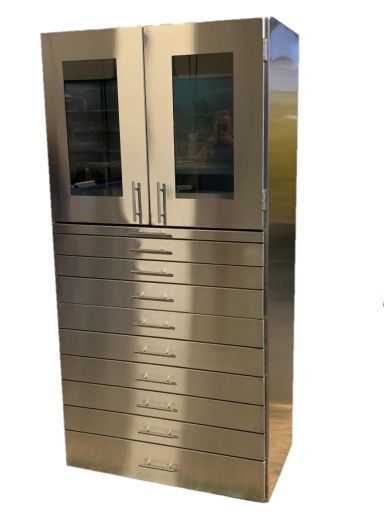 tall stainless cabinets